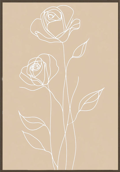 Бежови Цветя Постер - Рисунки.бг